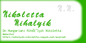 nikoletta mihalyik business card